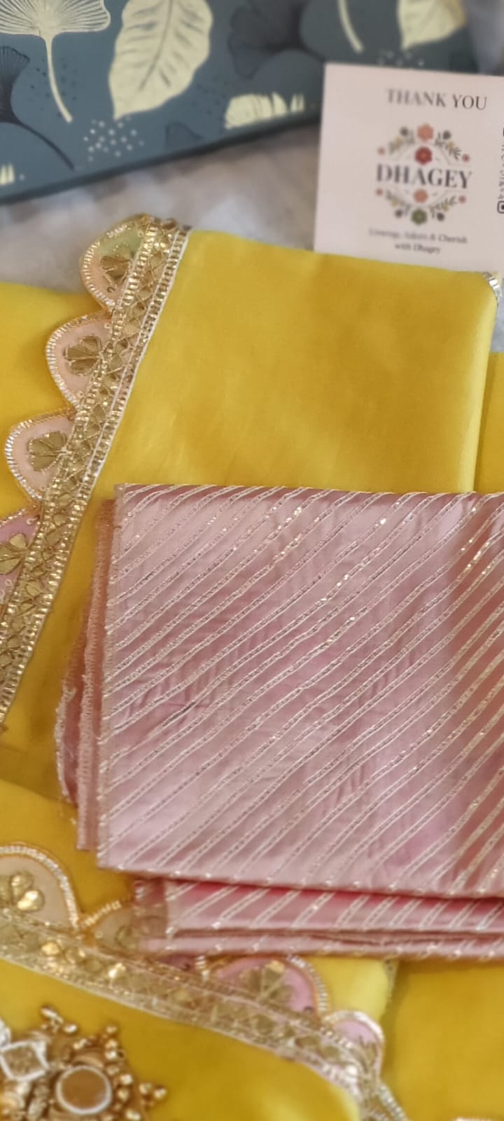 Handcrafted Chanderi  Yellow Saree
