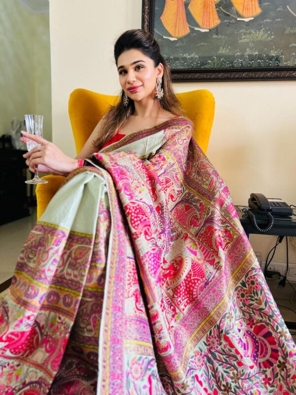 Soft Silk Madhubani Print Saree